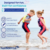 Original Konfidence Swim Jacket | Kids Swim Vest with Removable Support Strap