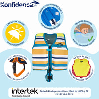 Original Konfidence Swim Jacket | Kids Swim Vest with Removable Support Strap